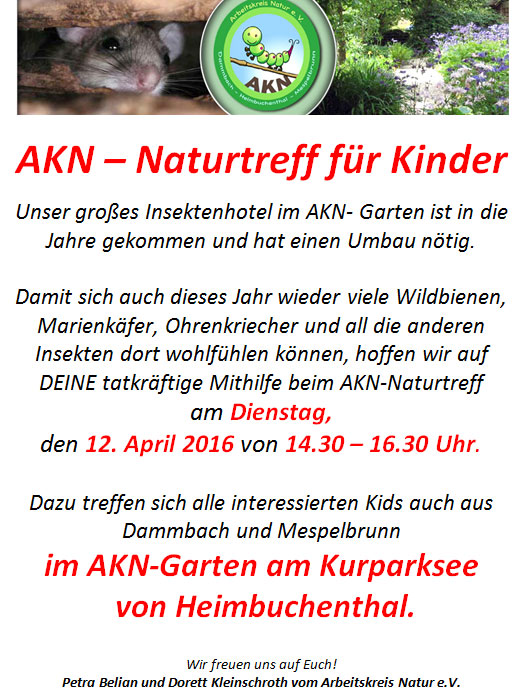 Kinder- und Jugendarbeit Arbeitskreis Natur Spessart